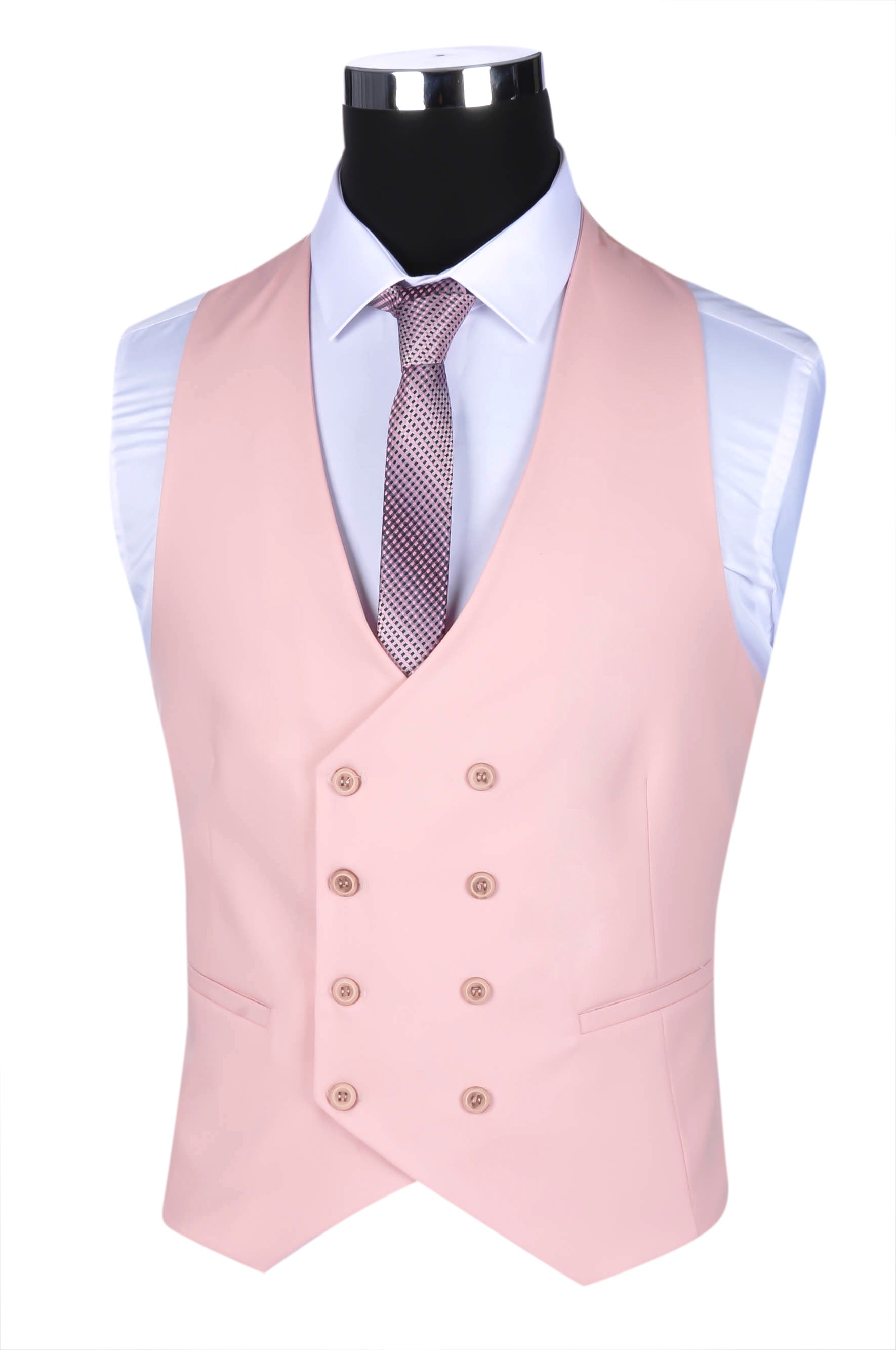 Costume rose pour femmes, ensemble 3 pièces Blazer + gilet