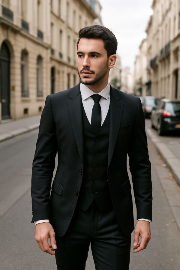 Costume 3 Pièces Noir Slim