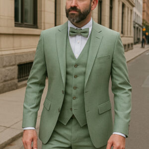 Costume 3 pièces vert clair
