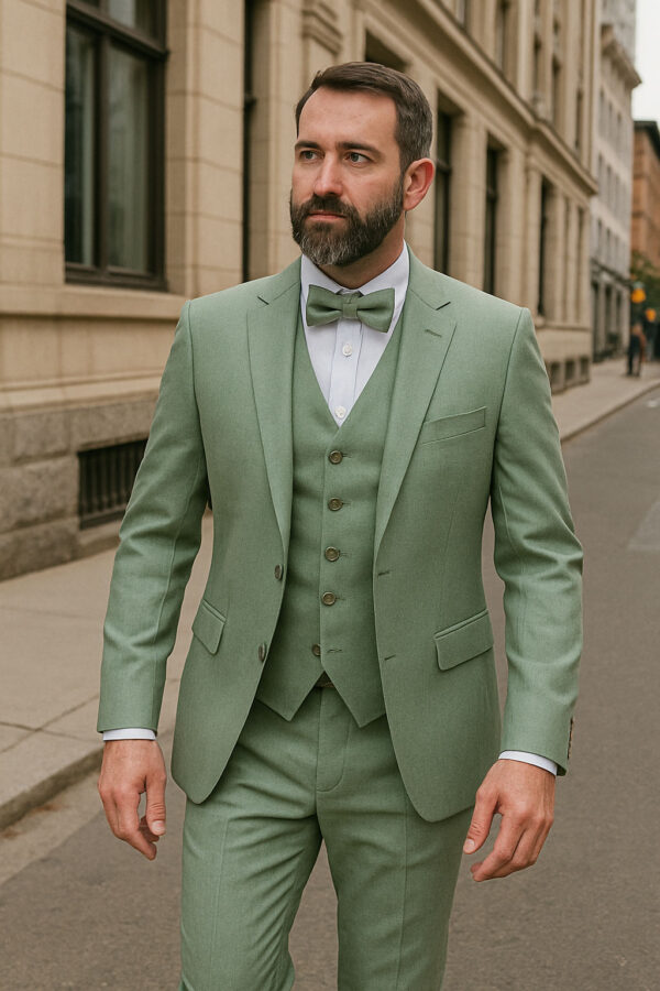 Costume 3 pièces vert clair