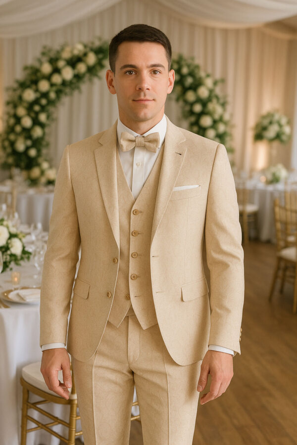 Costume de Cérémonie 4 pièces beige
